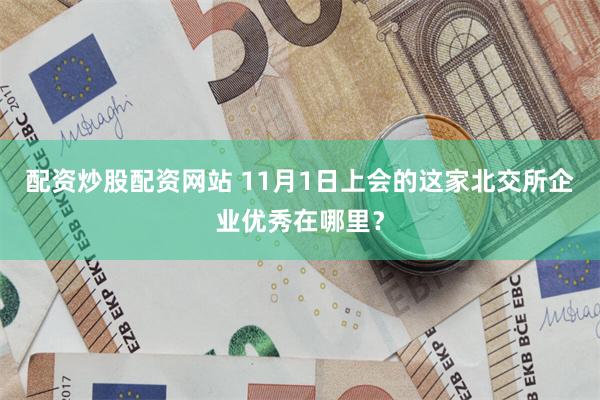 配资炒股配资网站 11月1日上会的这家北交所企业优秀在哪里？