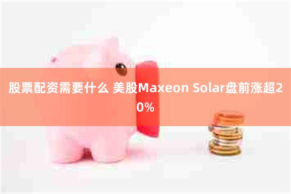 股票配资需要什么 美股Maxeon Solar盘前涨超20%